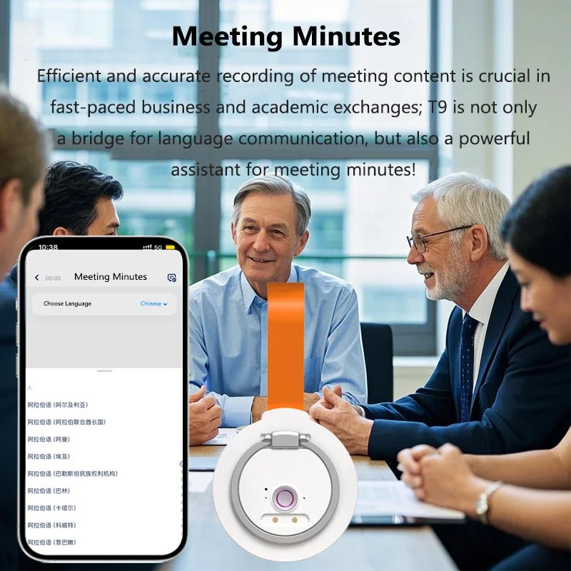 AI Translator Magnetic Bracket 130 Languages Simultaneous Interpretation Voice Call Photo Video Call Translator Meeting Minutes
