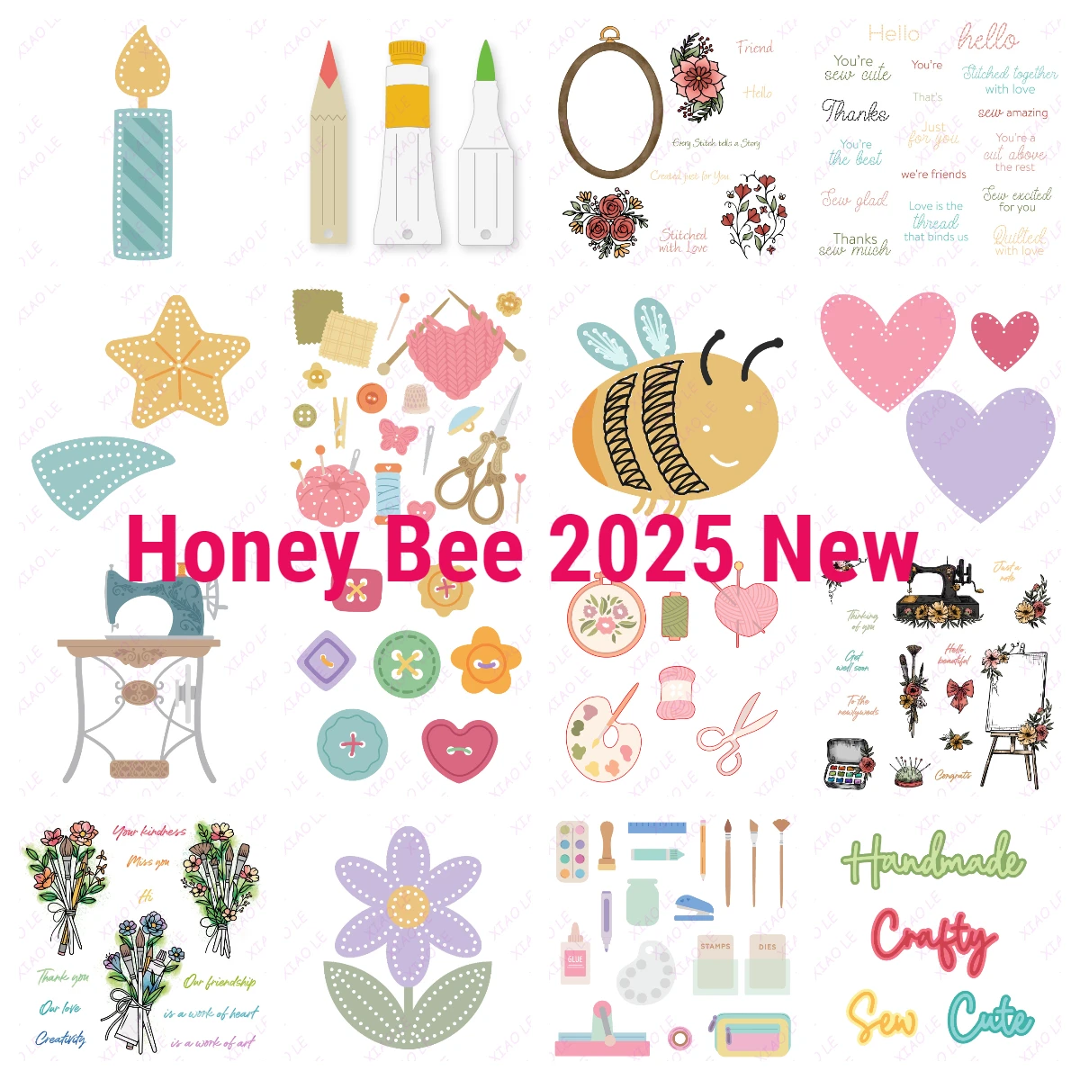 

Honey Bee July Floral Easel Metal Cutting Dies Stamps for DIY Scrapbooking Album Stamp Make Paper Card Embossing New Die Cut