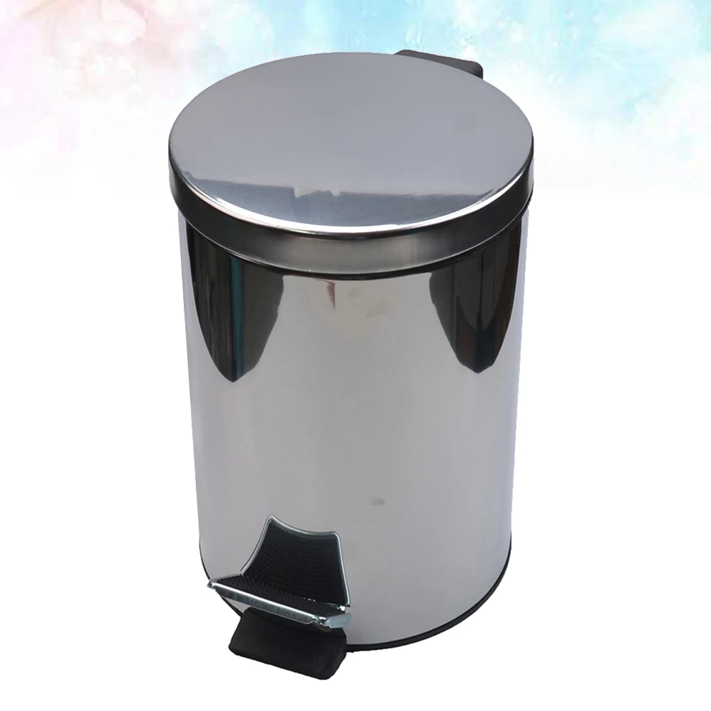 

5L Stainless Steel Step-On Trash Can Large Capacity Odor-Sealing Anti-Slip Garbage Bin For Bathroom Kitchen Living Room Bedroom