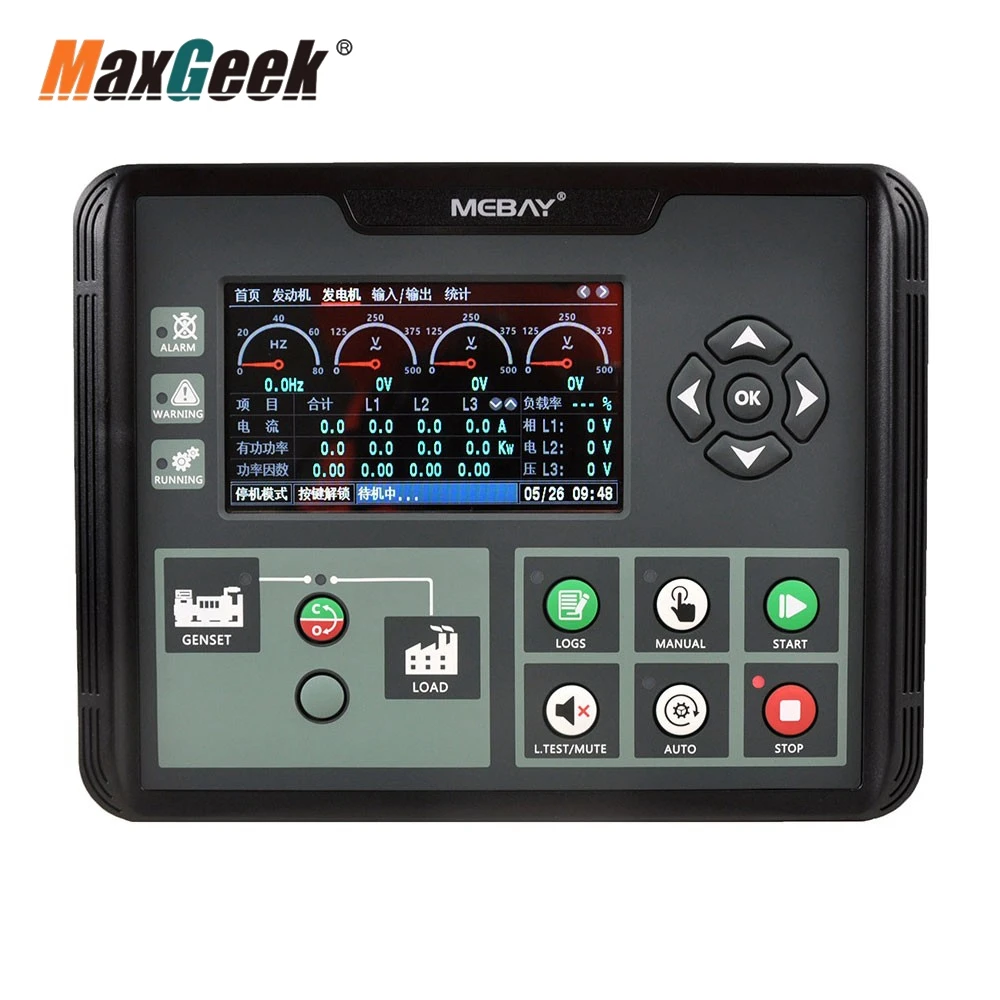 Maxgeek MEBAY DC70MR Ultra-Low Temperature Genset Controller Generator Controller with 4.3 Inch Color Screen