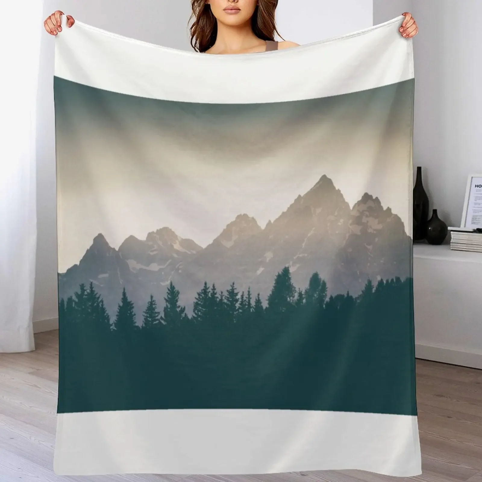 Grand Tetons Throw Blanket Stylish Decor Blanket Gift for Friends Roommate
