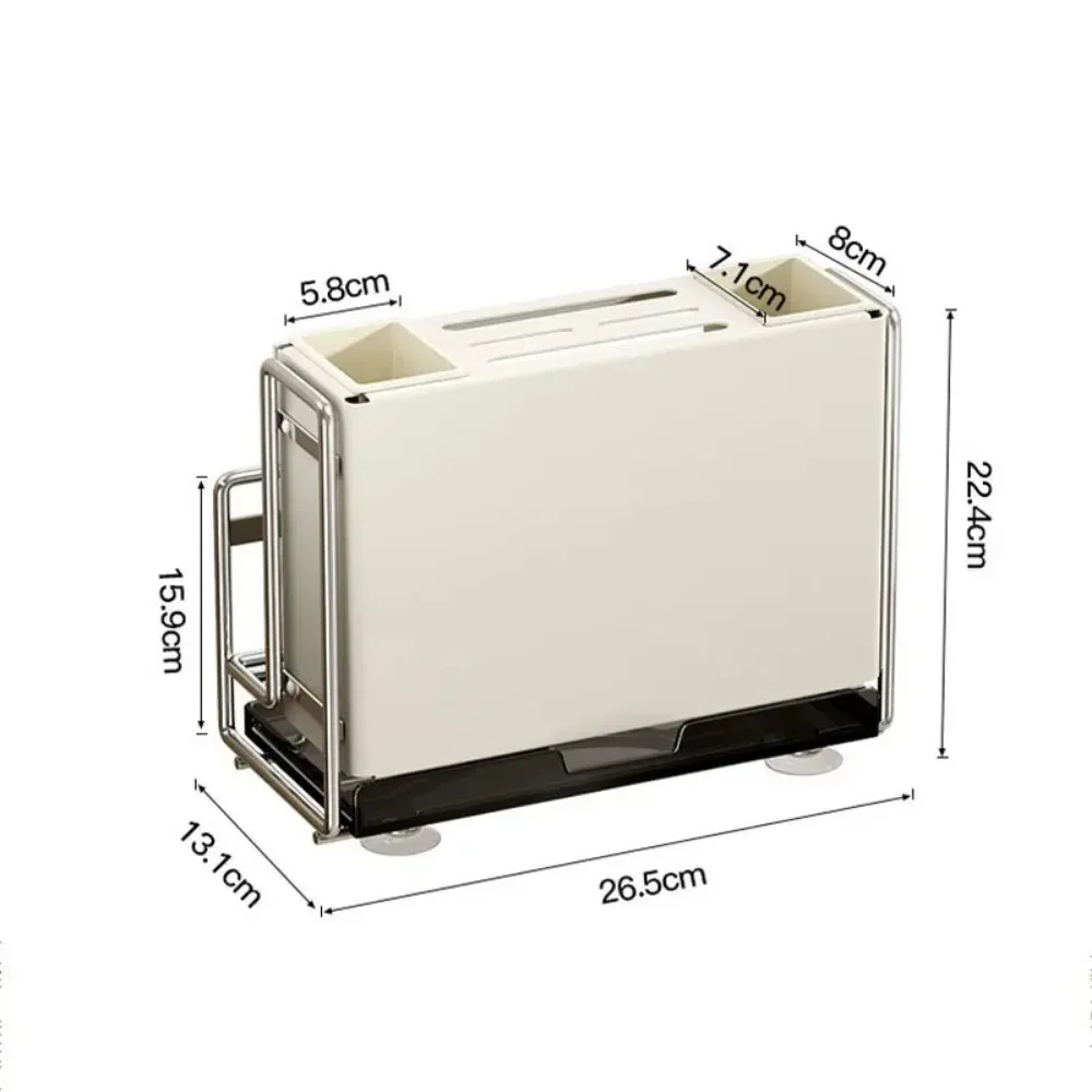 Multifunctional Chopstick Kitchen Knife Holder Stainless Steel Storage Rack Household Countertop Chopping Board Storage Racks