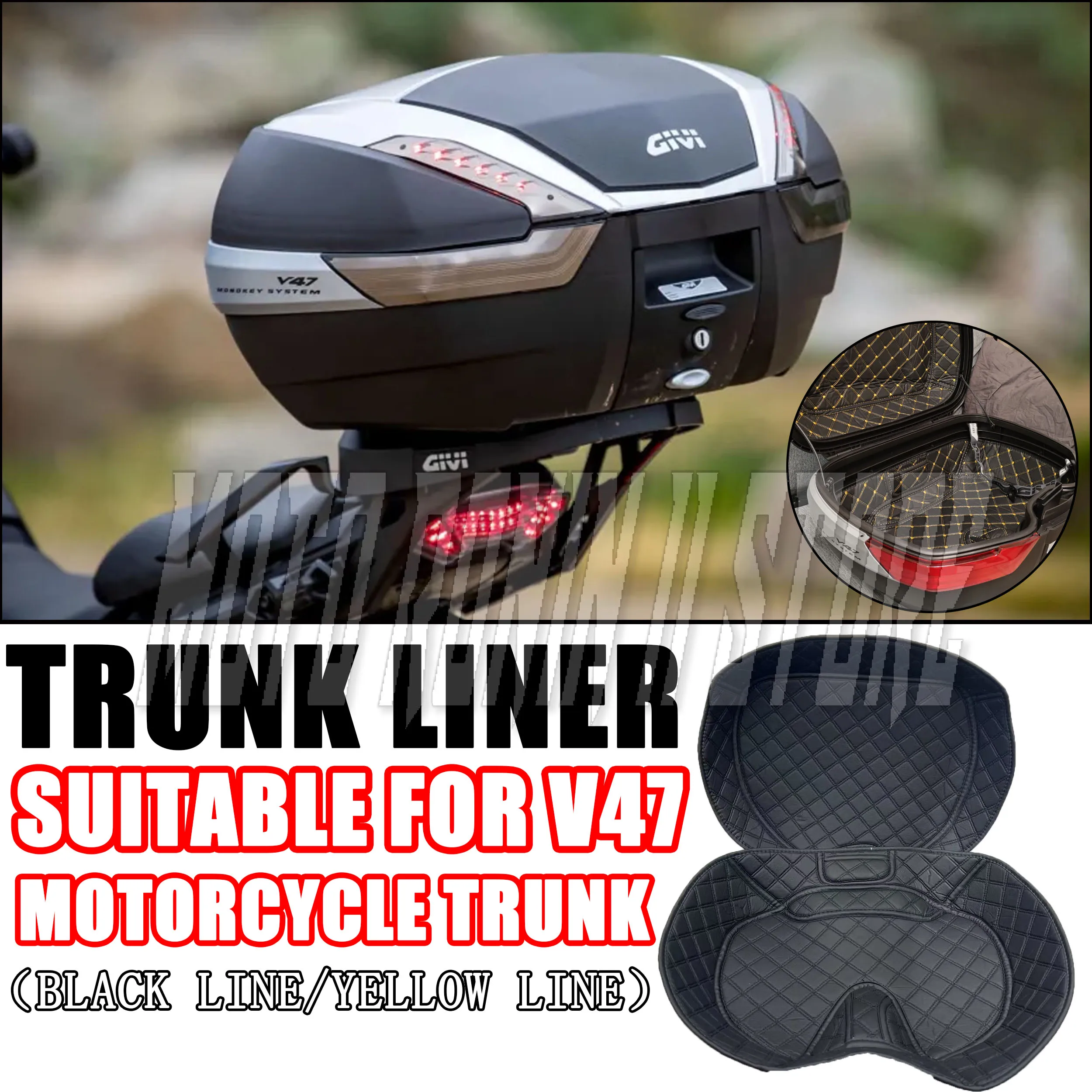 For V47 Motorcycle Rear Trunk Case Liner Luggage Box Inner Rear Tail Seat Case Bag Lining Pad Accessories