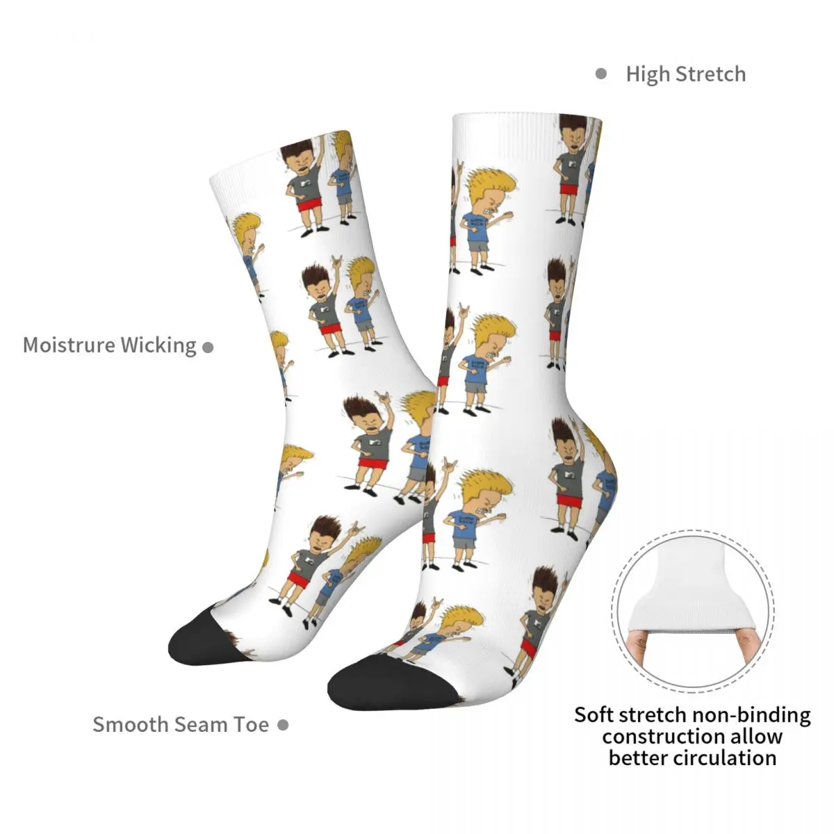 Beavis And Butt-Head Socks for Women Men Unisex Funny Happy Socks Novelty Street Style Crazy Sock