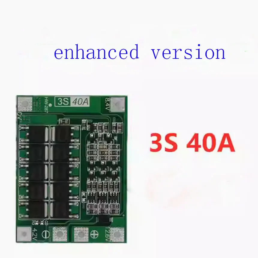 bms 3s 11.1V 12.6V 18650/26650/Lithium Polymer Battery Protection Plate with Equalisation Startable Drill 40A Current