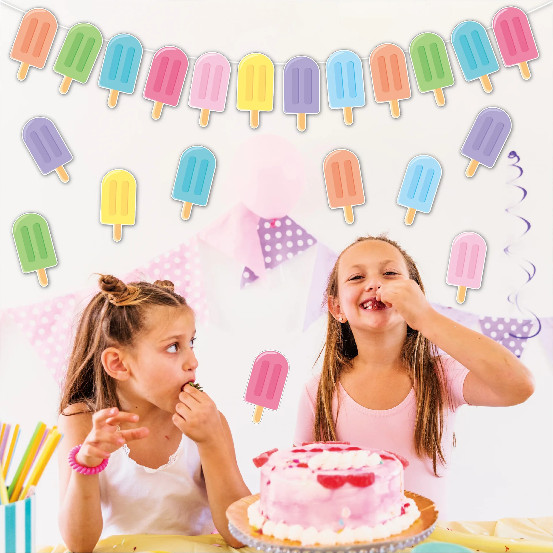 

​​48PCS Ice Cream Cutouts - Summer Bulletin Board Decorations, Colorful Popsicle Classroom Door & Party Backdrop Supplies​​