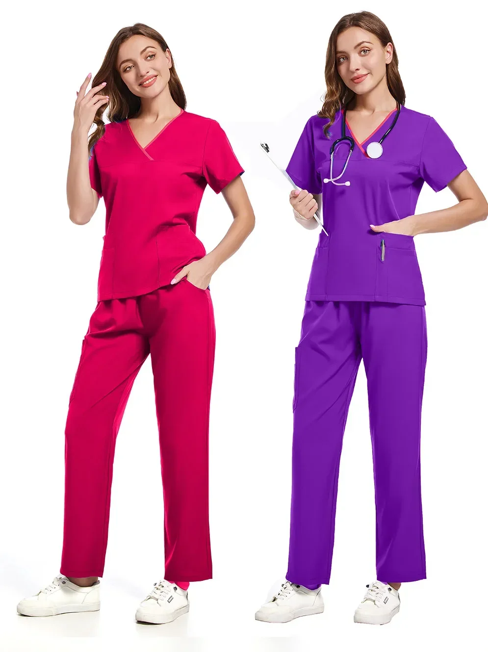 

Beauty and nursing clothing, unisex medical doctor dentist uniforms, clinical surgical tops pants, scrub suits, lab coat