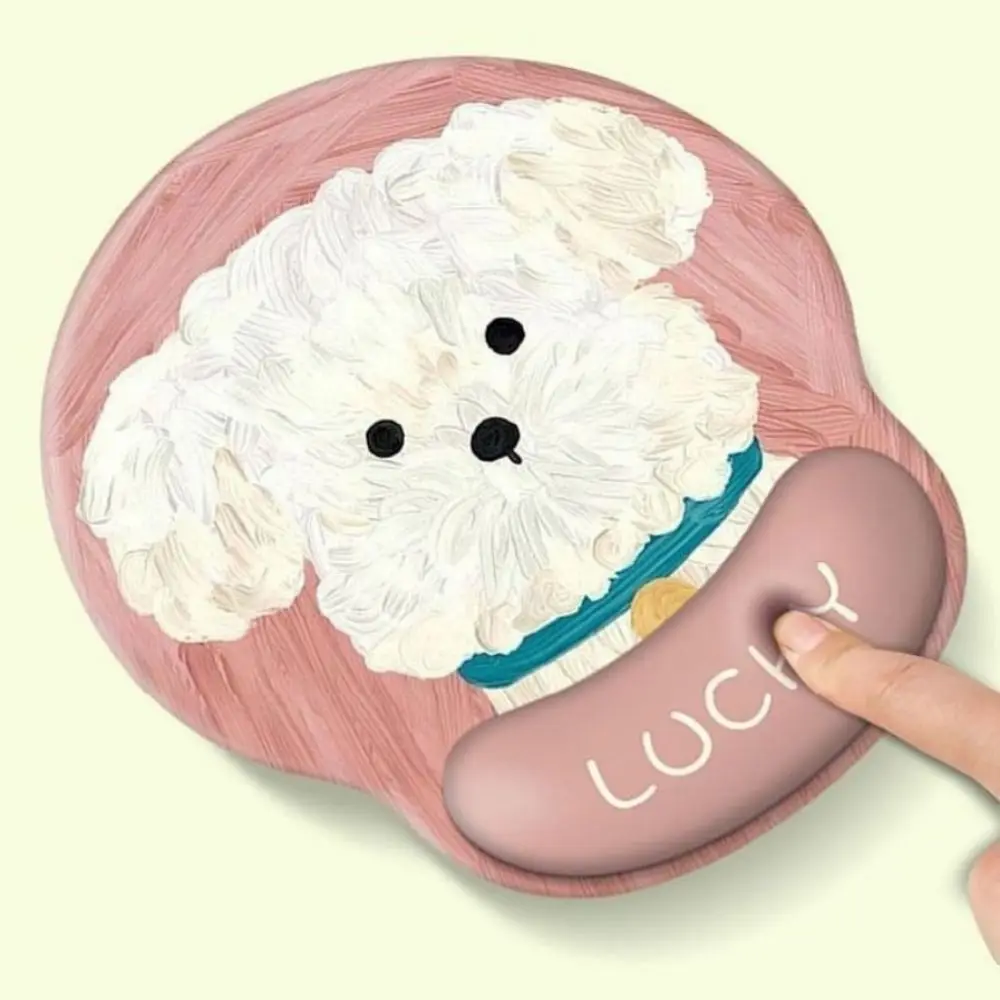 

Kawaii Cartoon Mouse Pad with Wrist Rest Anti-Slip HD Printing Wrist Rest Pad Cute Soft Mat Puppy Mouse Pad Home Computer