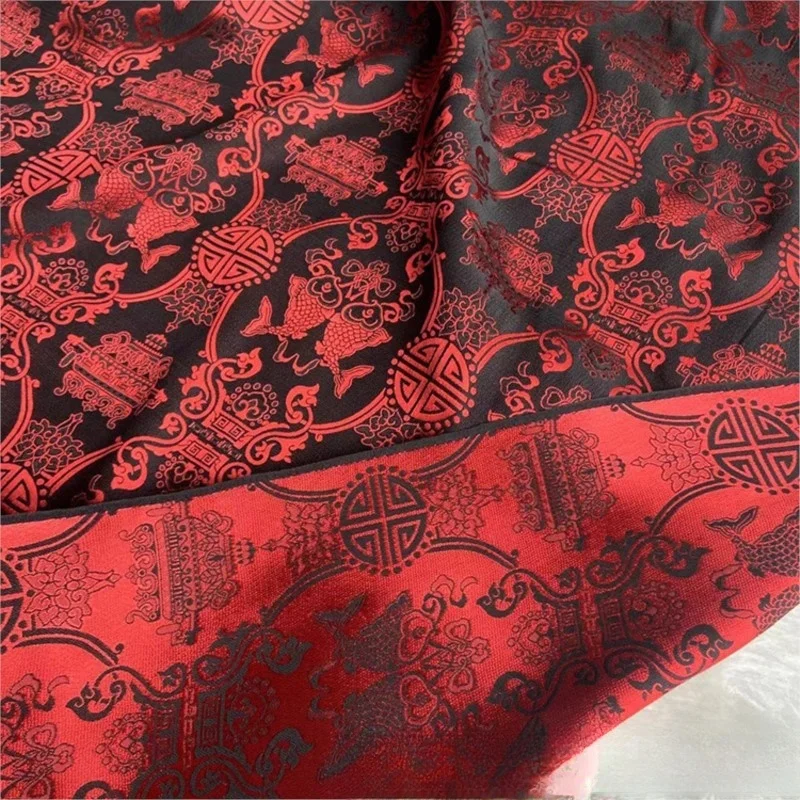 

New Chinese-style Hanfu and cheongsam made of jacquard silk crepe fabric a heavyweight