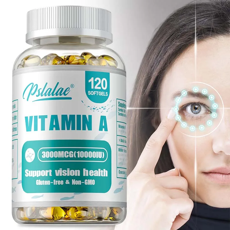 مكمل فيتامين أ - مضاد للأكسدة، يعزز صحة البشرة والعيون والجهاز المناعي، ويساعد على تحسين الرؤية، وغير المعدلة وراثيًا #1