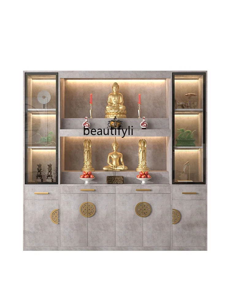 

Buddha Shrine Clothes Closet Double-Layer Worship Table Bodhisattva Guanyin God of Wealth Modern Light Luxury Buddha Statue