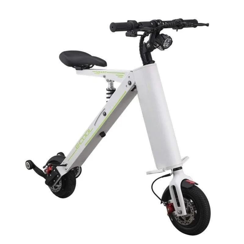 Small mini folding electric vehicle, ultra-light portable lithium battery skateboard adult transportation bicycle
