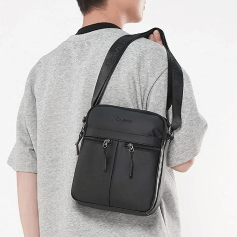 Single Shoulder Men Shoulder Bag Large Capacity Multi-Pockets Business Messenger Bag Square Multi-functional