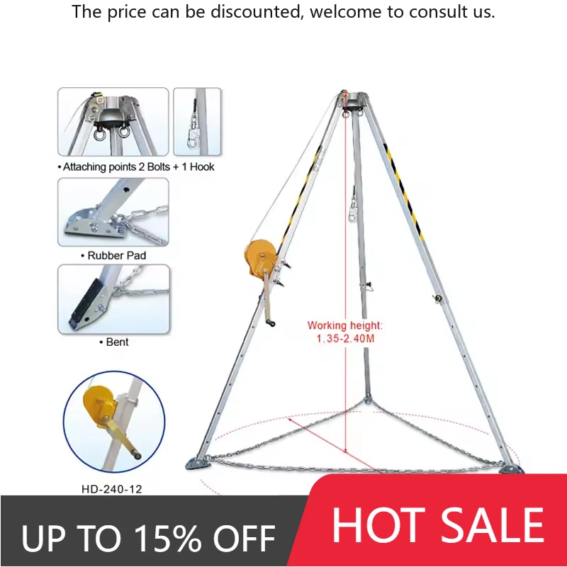 

Wholesale Retractable Lifting Rescue Tripod Industrial Lifting Safety Tripod Work Confined Space