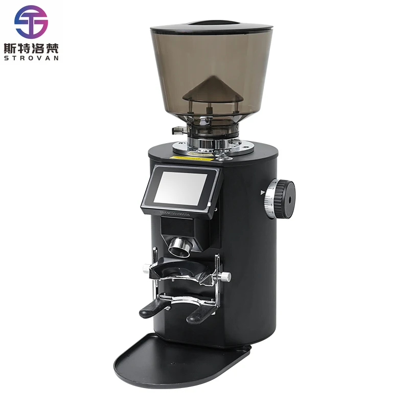 

64mm Titanium Flat Burr Professional Commercial Coffee Grinder Grind by Weight Espresso Cafe Turkish Coffee Bean Grinder