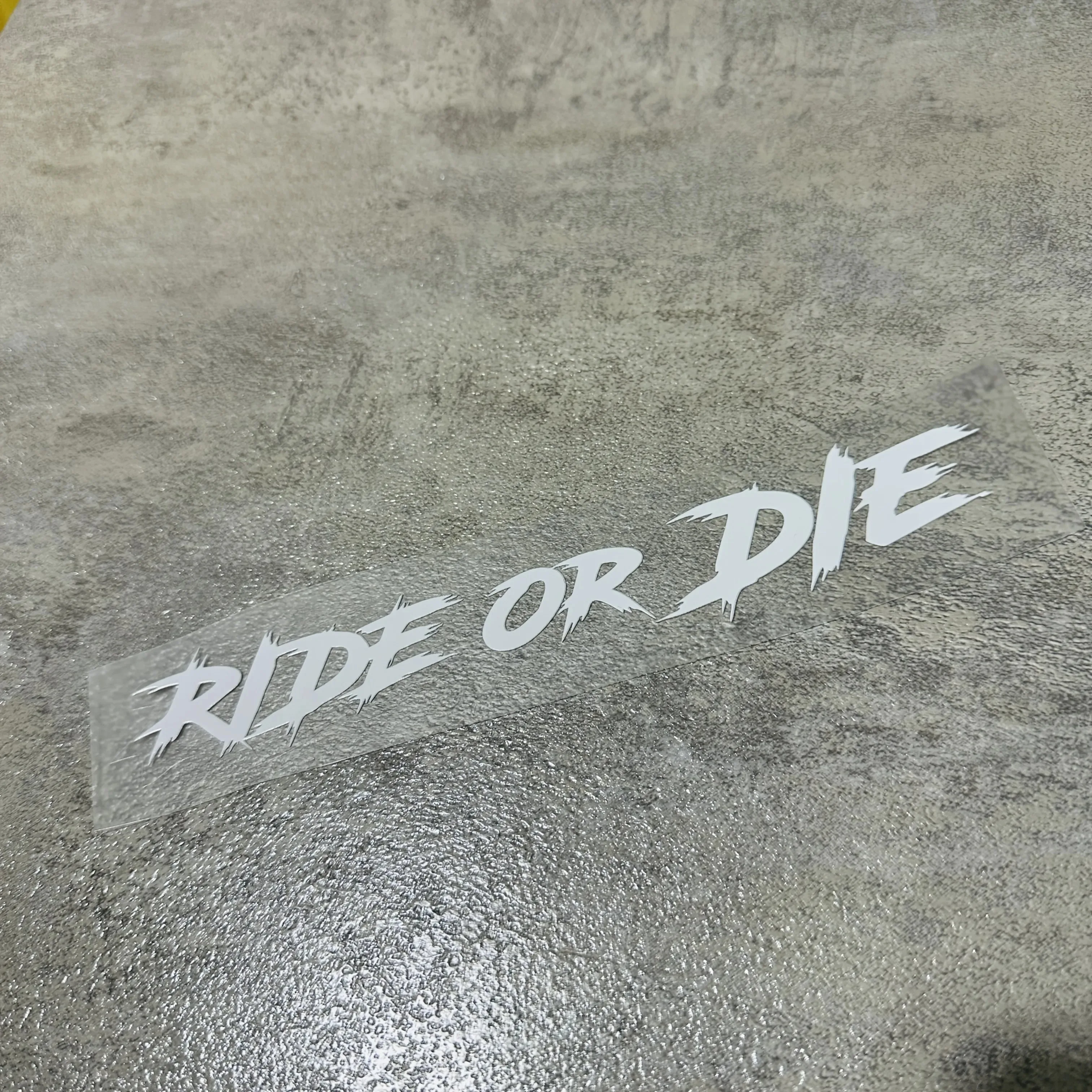 1Pc SC MOTO GN Ride or Dead Motorcycle Helmet Sticker - Waterproof Vinyl Sticker with Red and White Letters, Matte Surface, image 3