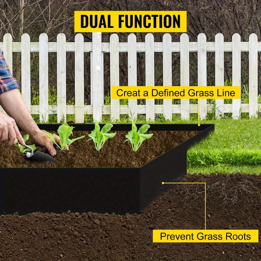 Landscape Edging, 10 inch Depth 40 ft Total Length, Recycled HDPE Coiled Terrace Board, Flexible Bender Border