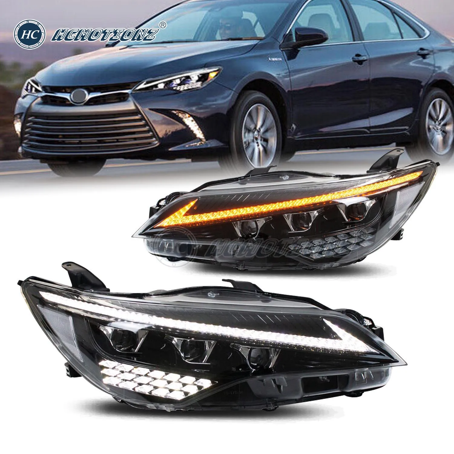 

Передние фары HCMOTIONZ для Toyota Camry XV40 2015-2017 DRL, запуск, анимация, автомобильные передние фары высокого качества