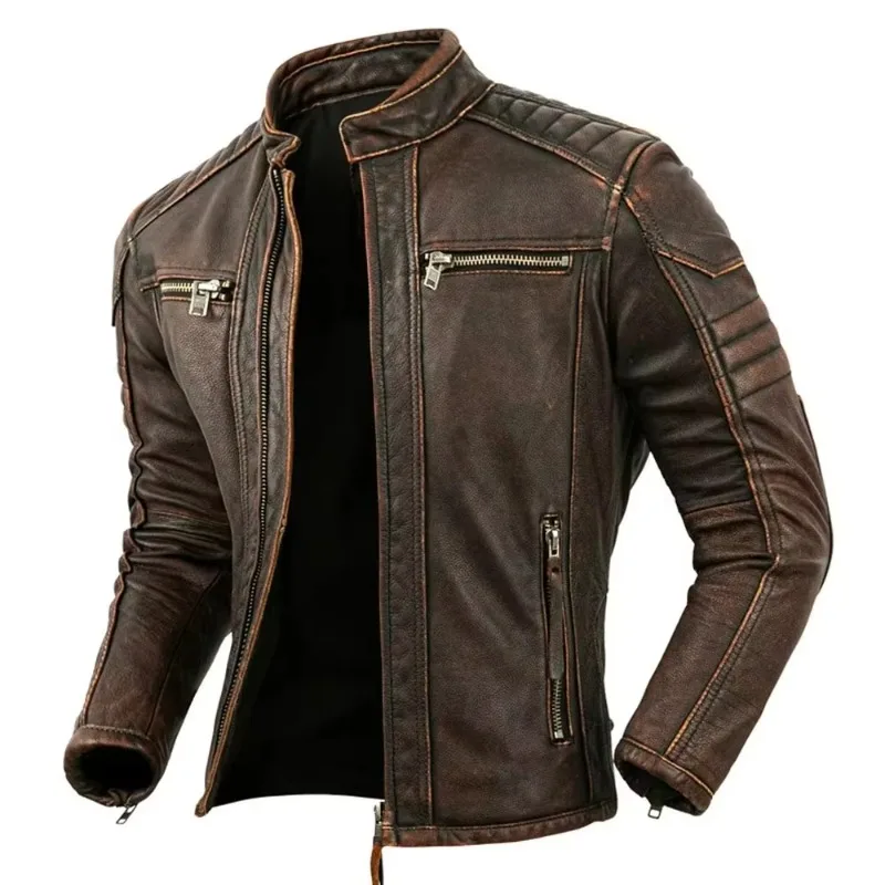 

2025 New Style Men's Racing Armored Jacket With Motorbike Leather Jackets Motorcycle Leather Jackets Street Biker