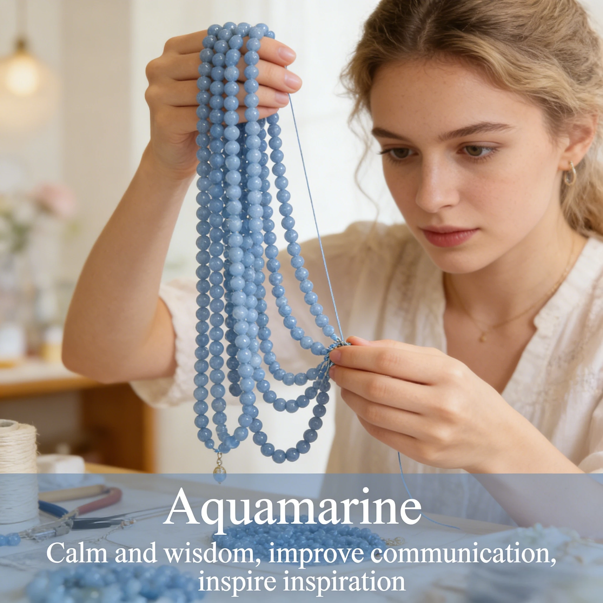

Natural Aquamarine Beads 4 6 8 10mm Round Loose High Quality Gemstone for Jewelry Making DIY Bracelet Necklace Supplies Findings