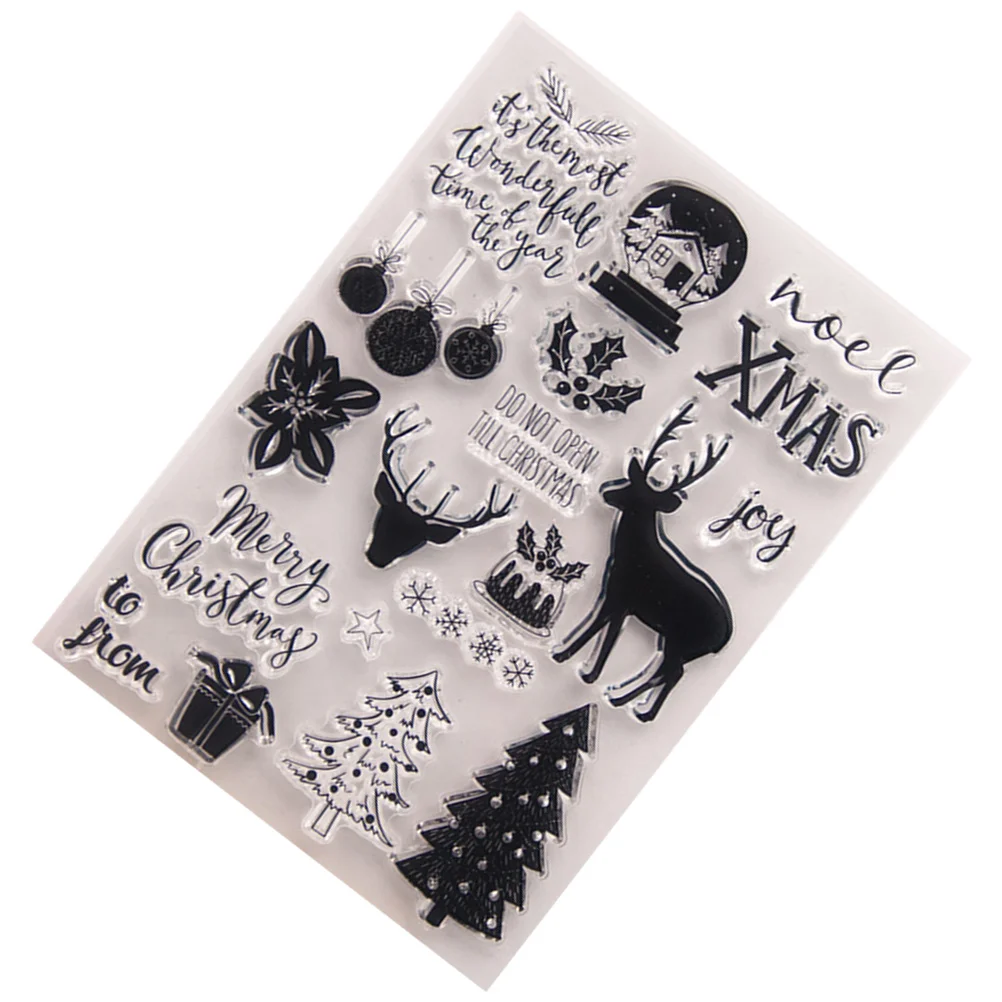 Tpr Clear Stamps Cling Sheets Transparent Seal DIY Craft Set for Scrapbooking Christmas Cards Letters Journals Decoration T1340