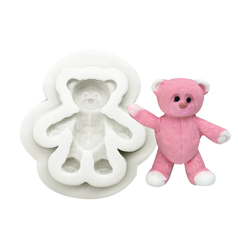 3D Cute Cartoon Bear Silicone Mold, DIY Handmade Soap, Plaster Ice Cube Baking Mold, Birthday Party, Wedding Gift Making