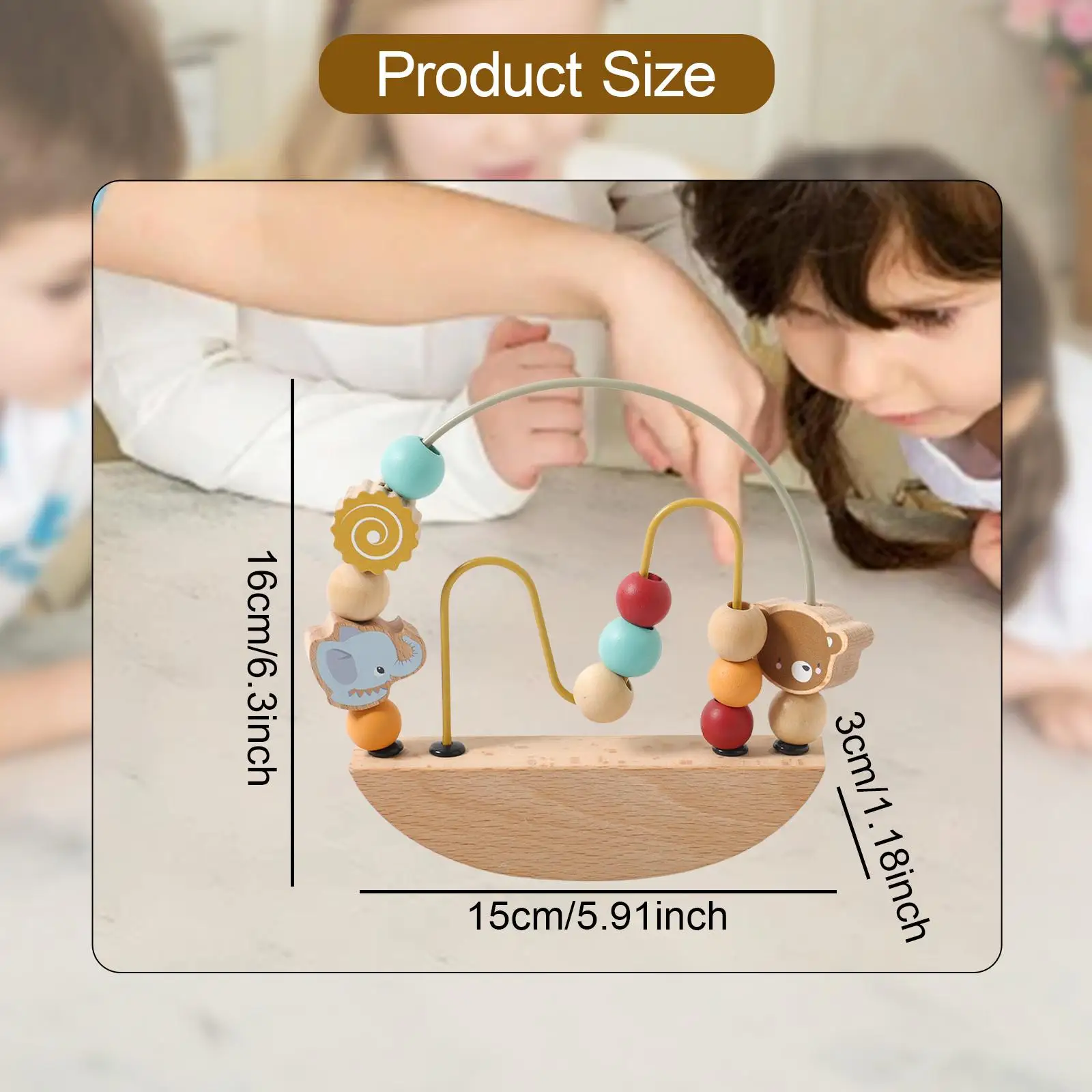 Bead Maze Toy Fine Motor Skills Learning Portable Activity Interactive Travel Toy Color Recognition Educational Circle Toy