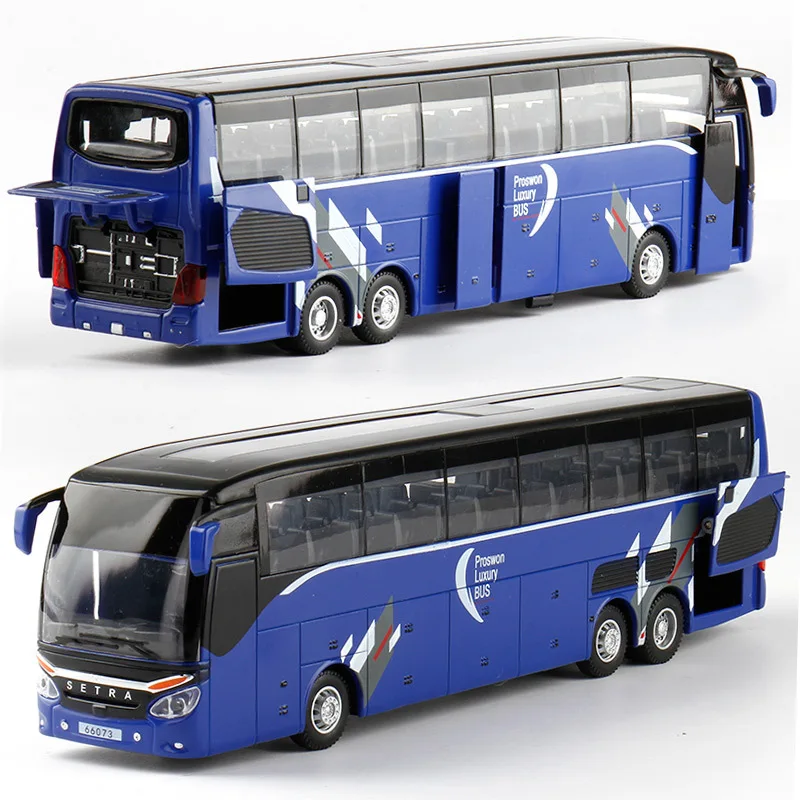 New product High quality 1:32 alloy pull back bus model,high imitation Double sightseeing bus,flash toy vehicle,free shipping