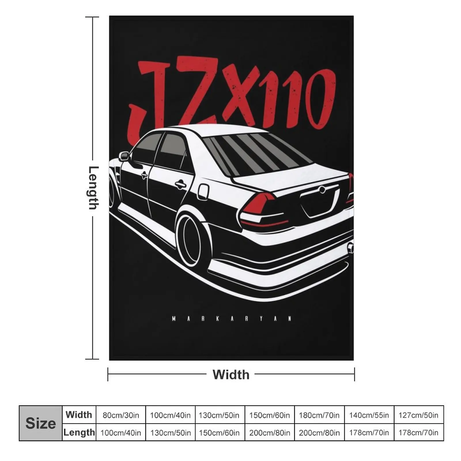 Mark 2 JZX110 Throw Blanket Furry Flannel Fabric Blankets