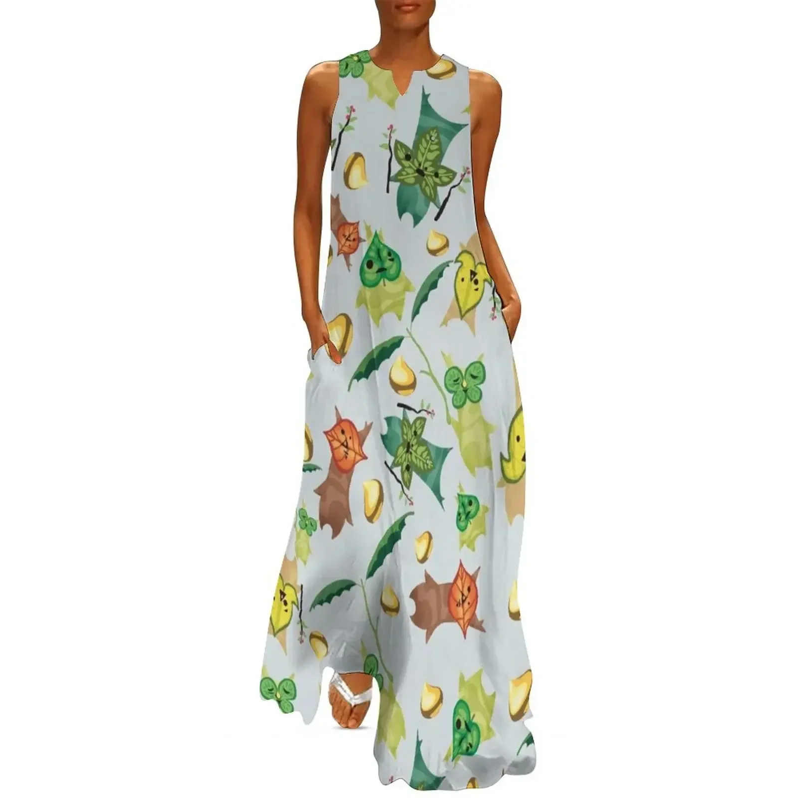 

Koroks and Seeds BOTW seamless repeating pattern Long Dress Dresses for wedding party Evening dresses dresses for women Dress