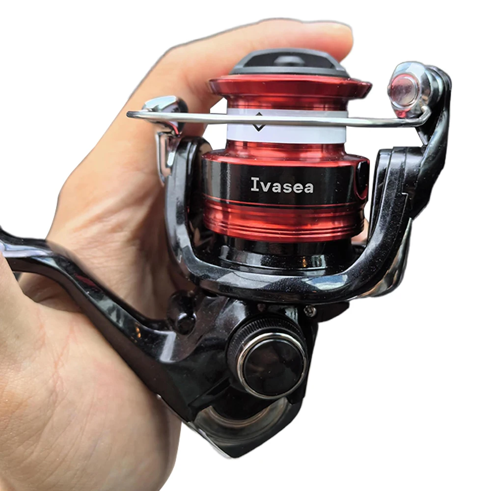 Ivasea Fishing reels, Fishing Reel 13+1BB Light Weight Ultra Smooth Aluminum Spinning Fishing Reel with Free Spare Graphite Spoo