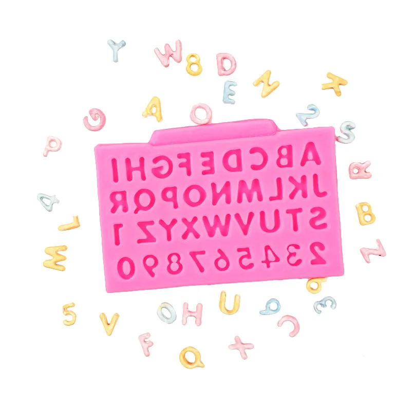 DIY Cake Mold Capital Alphabet Numeric Flip Sugar Silicone Mould 15-366