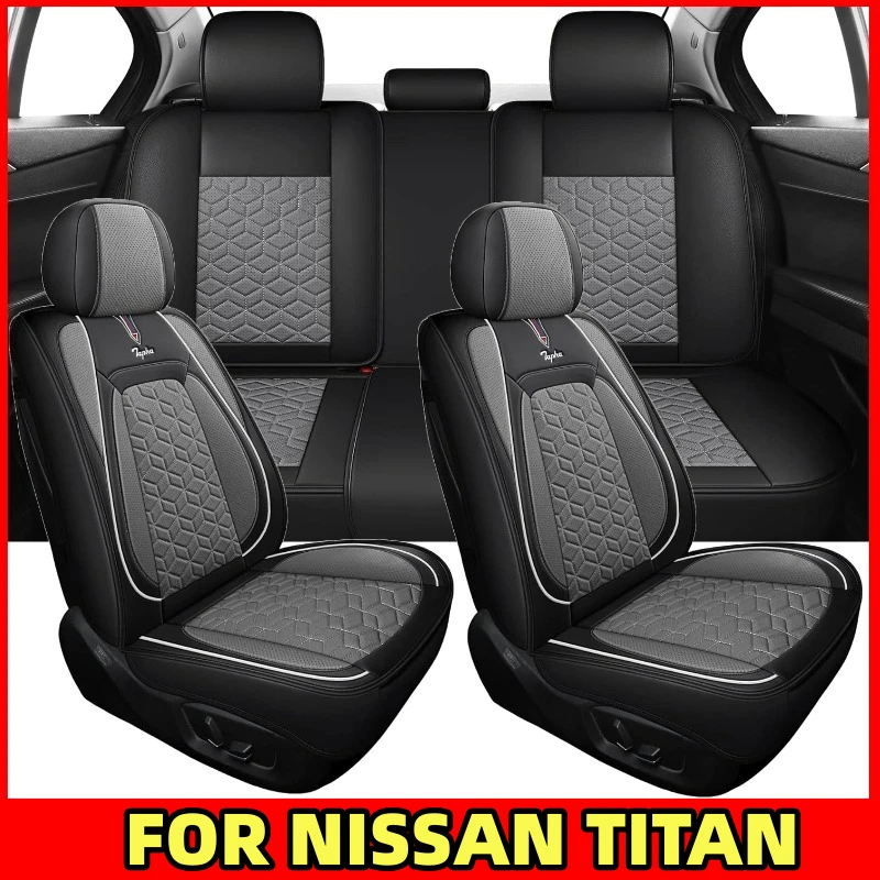 

Чехол на автомобильное сиденье NISSAN TITAN, водонепроницаемый, из искусственной кожи, мягкая, с полной оберткой, водонепроницаемый, износостойкий, полный набор из 5 сидений