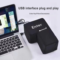 USB Enter Key Vent Pillow Soft Computer Big Button Return Key For Offices Decompression Pillow Stress Relief Toy Enter Button