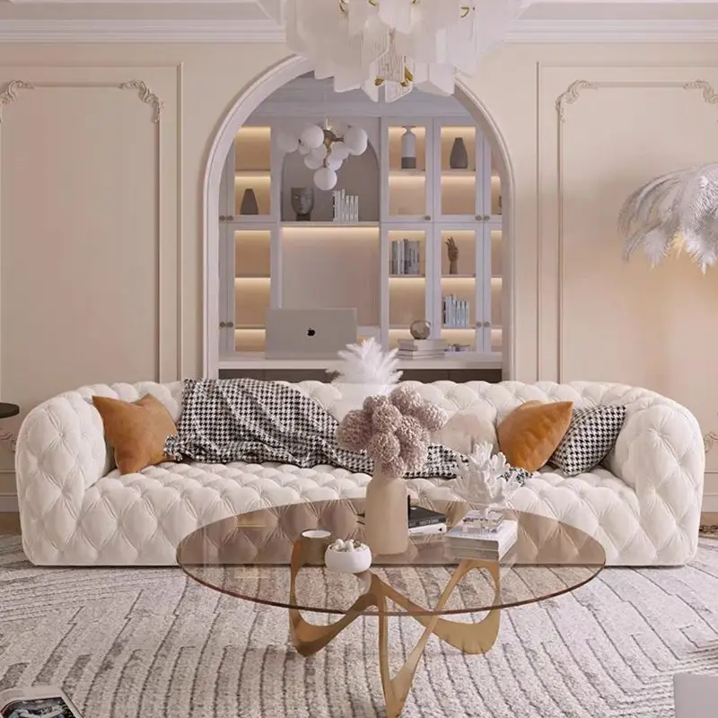 Sofá europeu simples estilo creme americano