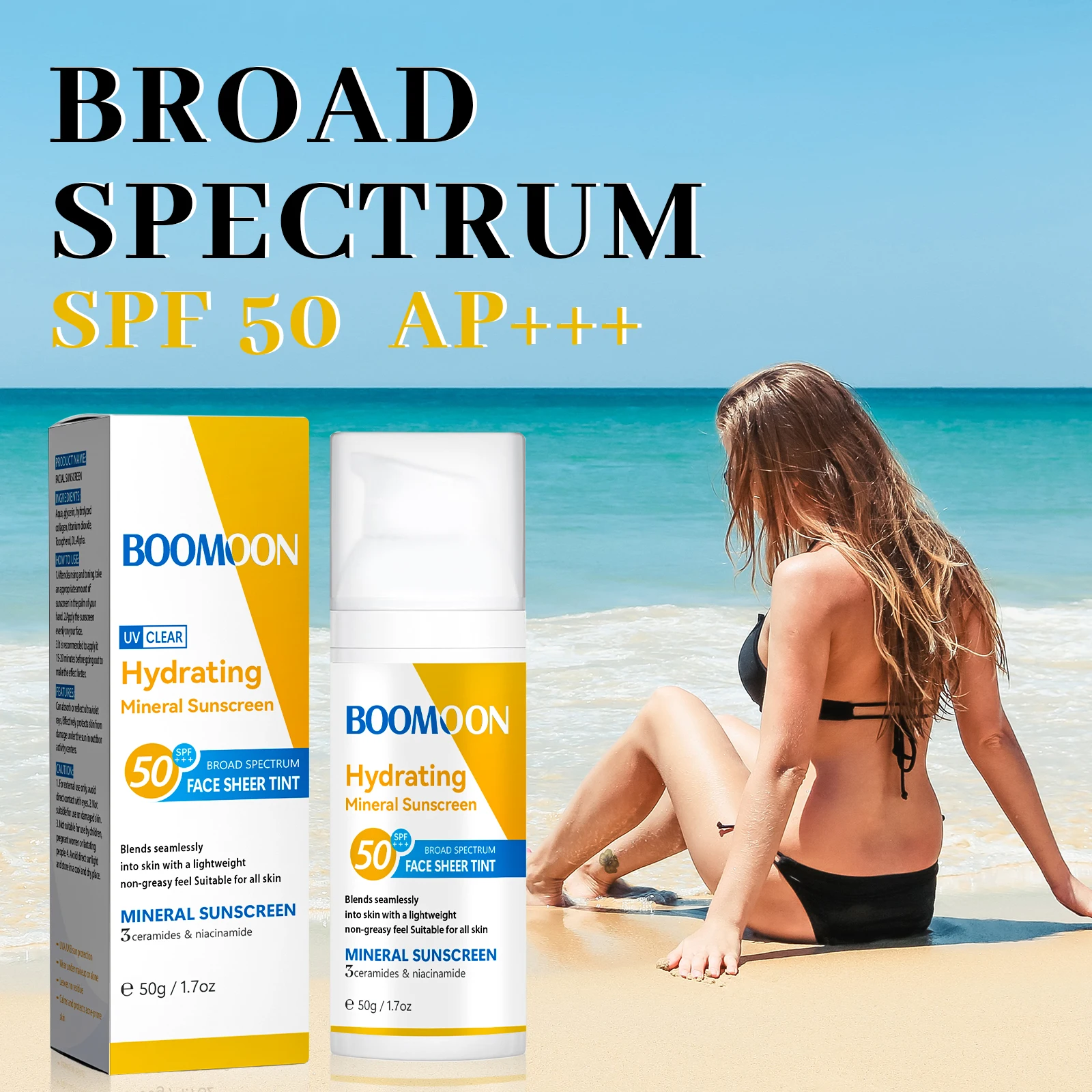 Sunscreen Spf 50+ Whitening Sun Cream Oil-control Bleaching Protective Cream Face Moisturizer Sunblock Skin for Face Body
