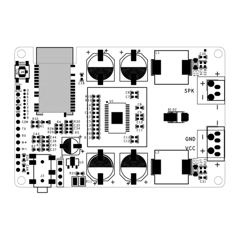 100W Bluetooth 5.0 TPA3116 Power Amplifier Audio Board Amplificador AUX Mono Speaker Amp Support Serial Port Rename TWS