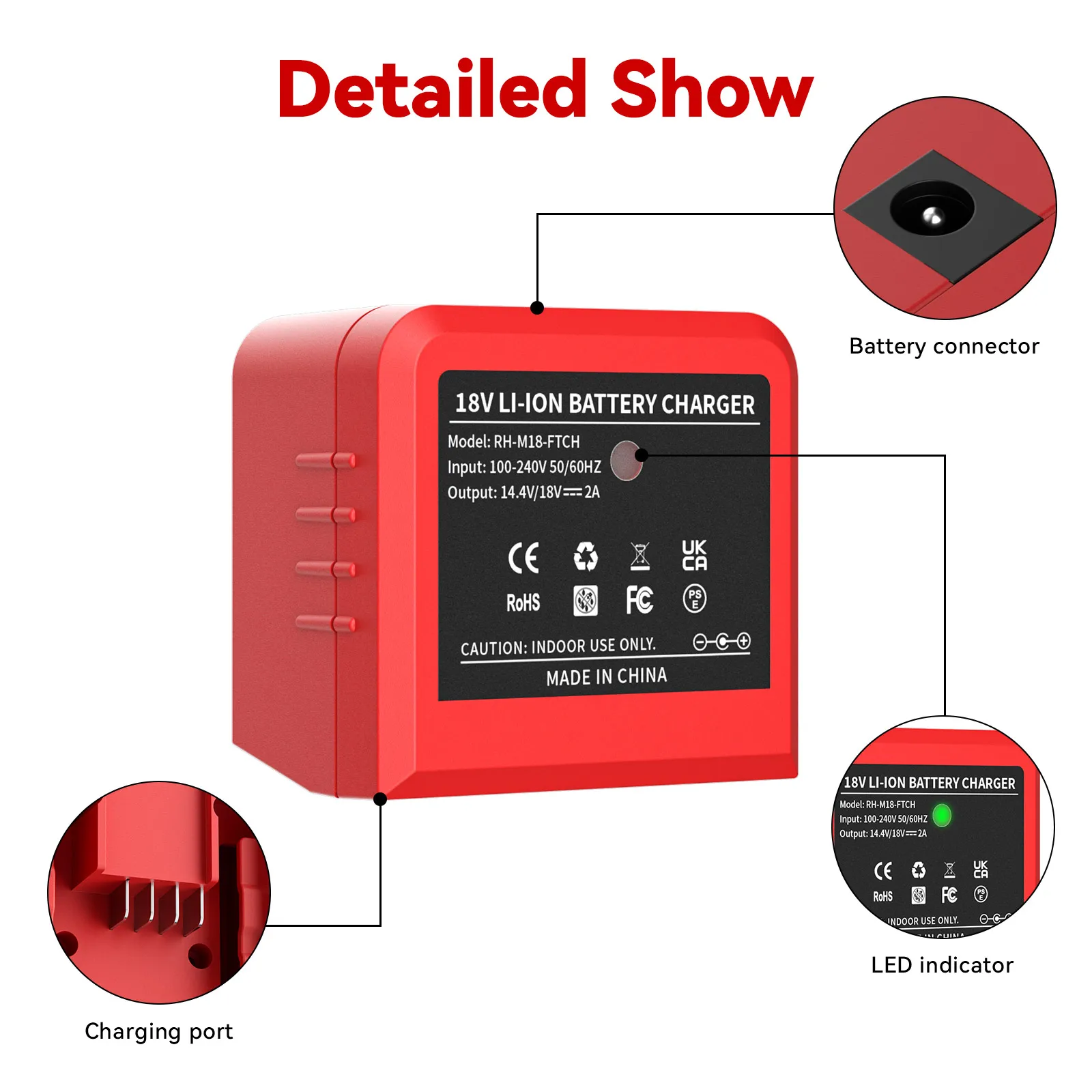 New For Milwaukee 18v Battery Charger M18B5 xc Lithium lON Battery 6.0Ah 48-11-1815 48-11-1850 2604-22 2604-202708-22 2607-22