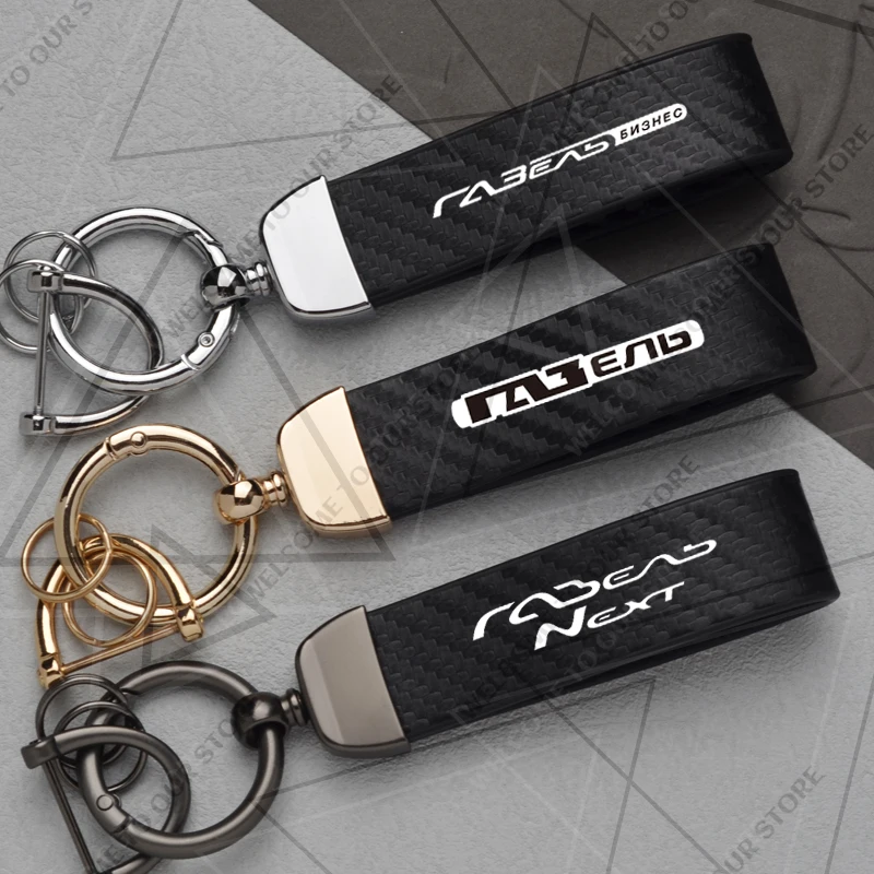 Nuevo clásico para Volga GZA Gazelle Next GAZelle Logo llavero de fibra de carbono para coche llavero accesorios para automóvil