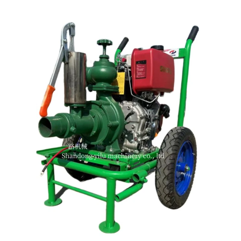 Agricultural sprinkler pump 3 inch double impeller diesel pump direct unit head 120 meters electric start 195 engine