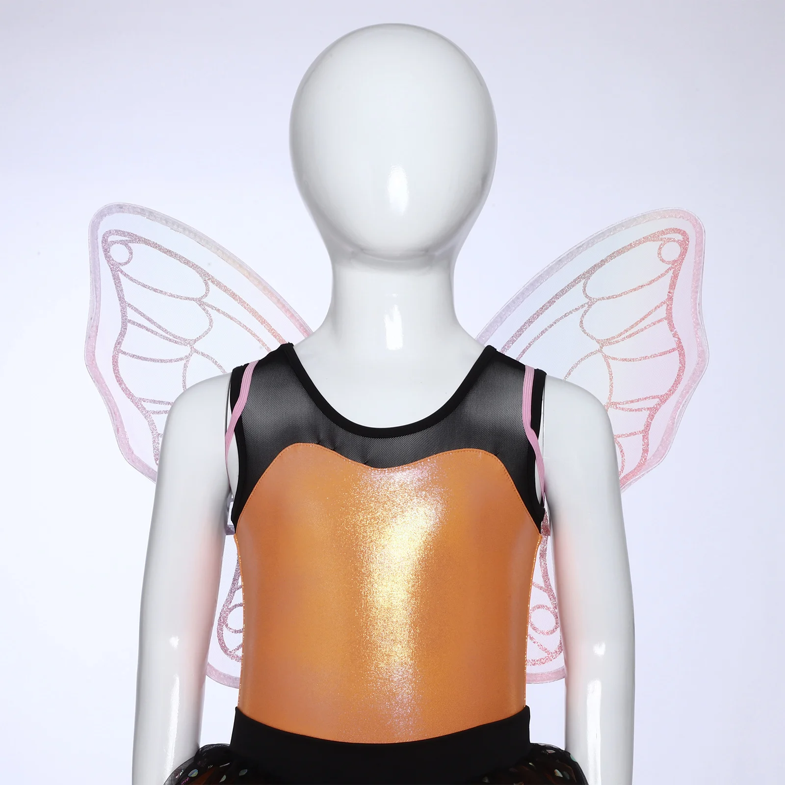 Ailes de Cosplay d'ange pour adultes et filles, fausses fleurs colorées à paillettes, ailes de papillon, accessoires de spectacle sur scène pour Festival