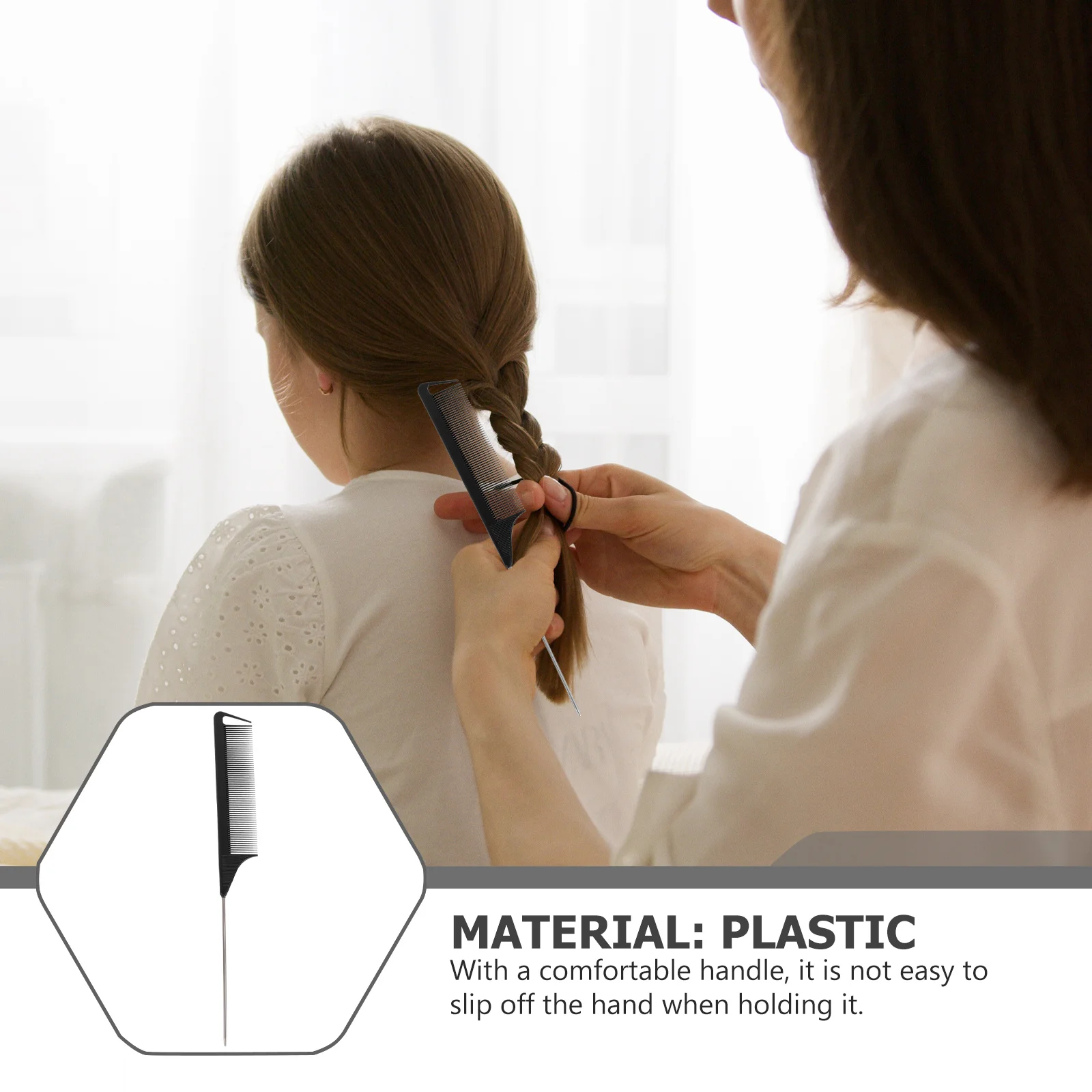 

12Pcs Hairdressing Pintail Comb Set for Highlighting and Styling Premium Plastic Barber Hair Combs Smooth Scalp Massage Tail