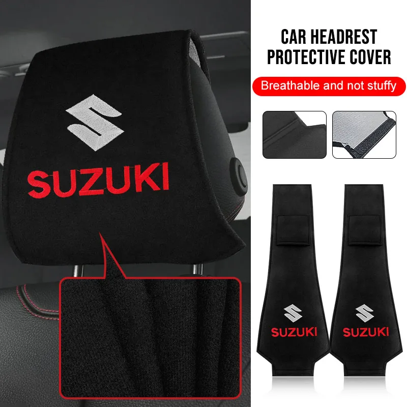

Car Headrest Cushion Cover Auto Badge Head Neck Pillow Case For Suzuki Swift Grand Vitara Jimny Escudo Swift Valve Stems & Caps