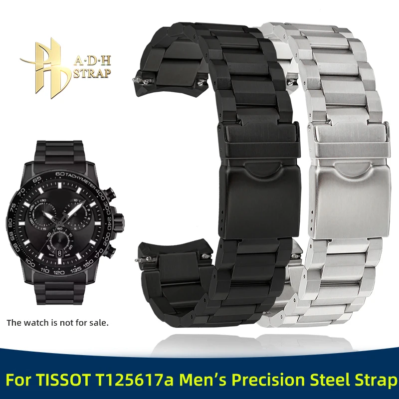 

High Quality Solid Steel Strap For Tissot 1853 T125617A Men's Watch Band T125 Bracelet 22mm Curved Interface Quick Release Belt