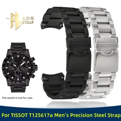 High Quality Solid Steel Strap For Tissot 1853 T125617A Men's Watch Band T125 Bracelet 22mm Curved Interface Quick Release Belt