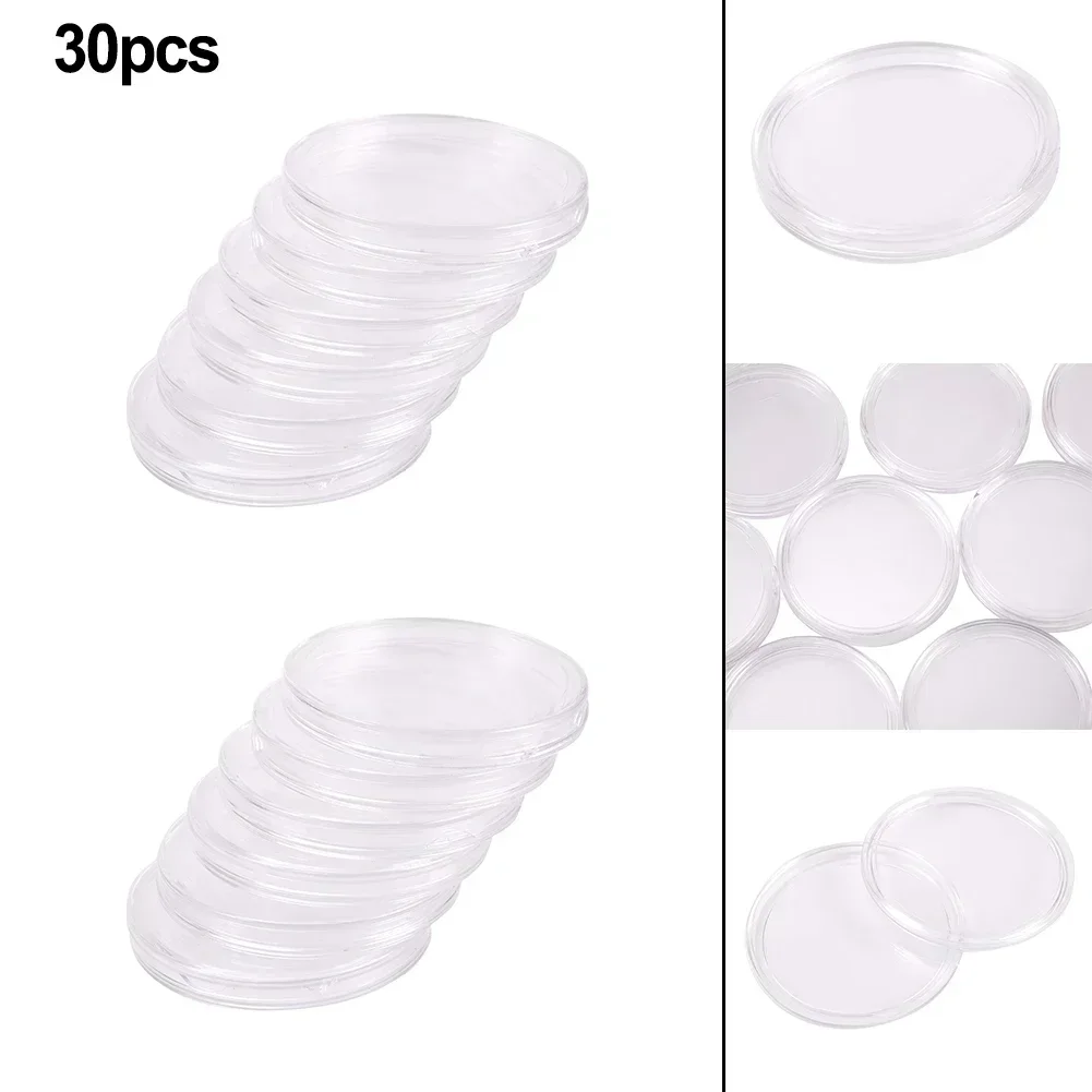 30PCS Coin Capsule Container Clear Holder Capsule Case For Silver Eagle 1Oz Coin Protector Coin Capsules Storage 40.6mm