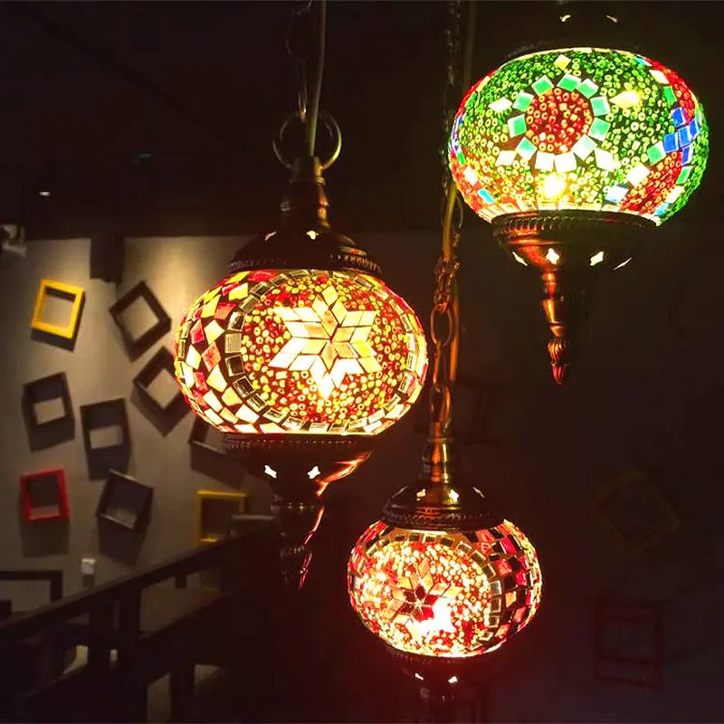 Artpad 20 Types Turkish Pendant Light Colorul National Characteristic  Handmade Chandelier Led for Cafe Shopping Store Bar