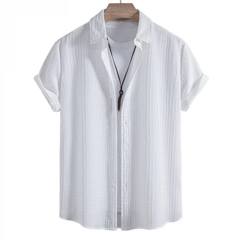 

Men's Casual Jacquard Printed Short-Sleeved Shirt, Summer Fashion