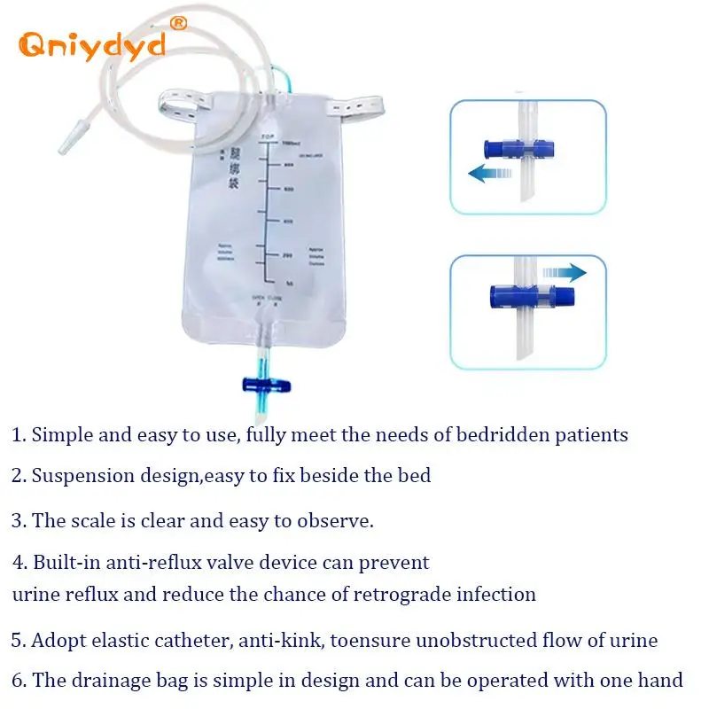 Reusable Medical Latex Sleeve Type Urine Bag Male Drainage Catheter Bag 1000ML Urine Collector Bag Urinal Pee Holder