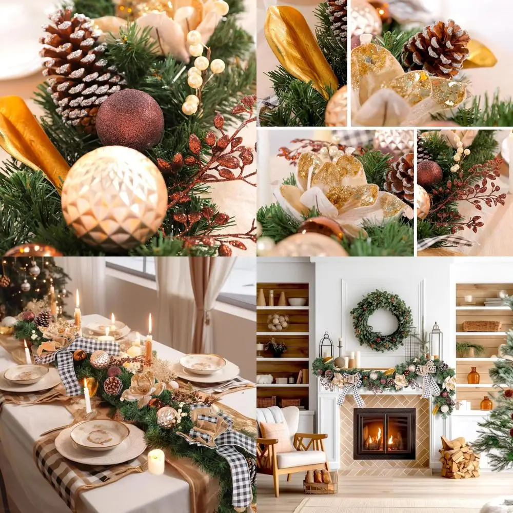 

108-дюймовая 9-футовая рождественская гирлянда с лесной тематикой для праздничного декора